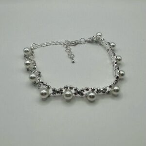 Pearl Rhinestone Bracelet Bridal Prom